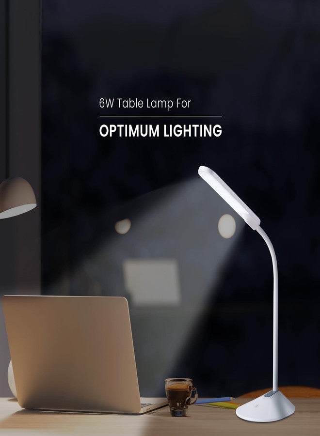 ماجيك مصباح طاولة دراسة MAGIK Scholar Sleek LED قابل لإعادة الشحن بقوة 6 واط | 3 أوضاع إضاءة (3000 كلفن - 4000 كلفن - 6500 كلفن) | خاصية التعتيم والتعديل | رقبة مرنة، محمول، مصباح مكتبي مريح للعين للأطفال والكبار | عبوة من قطعة واحدة - Image 3